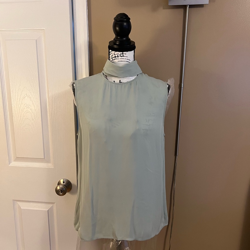 Theory Women's Silk Shell Top -Sage Green L